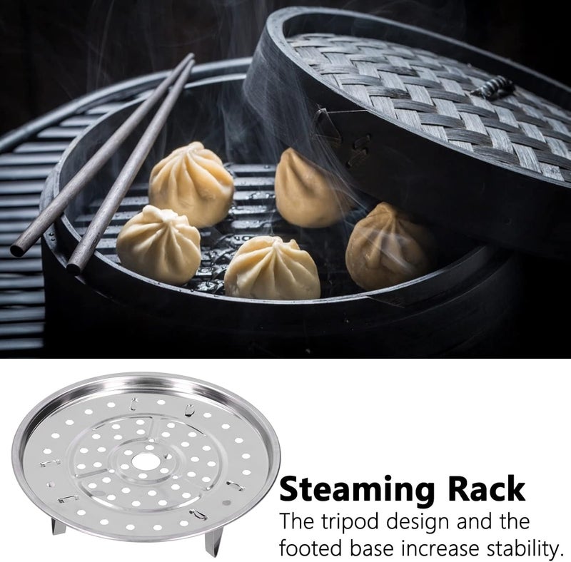 Steamer Rack, Stainless Steel Tripod Design Non Stick Pot Rack Steaming Basket for Steamer Cookware Instant Pressure Cooker (100533 large size 23.5CM) - Image 2