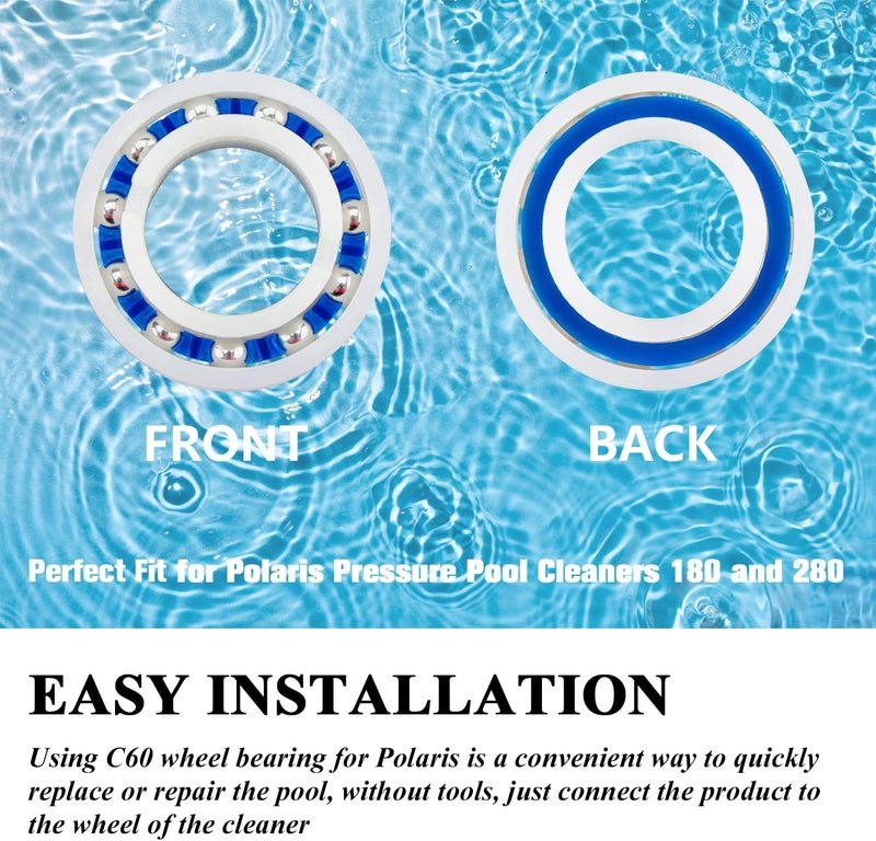 Funmit C60 C-60 Ball Bearing Replacement for Pool Cleaner Wheels, Perfectly Compatible with Polaris Pressure Pool Cleaners 180 and 280, Smooth Rotation and Sturdy Materials, 10 Pack - Image 3