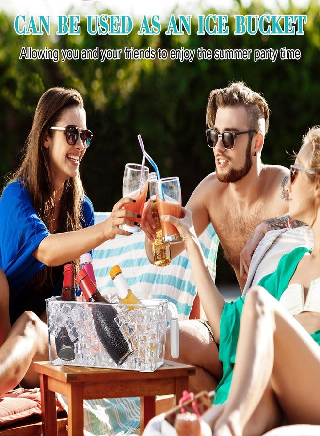 Havawish مجموعة هافاويش المكونة من قطعتين من حاويات الثلج ومغرفة مرنة، حاوية ثلج بلاستيكية للفريزر بمقبض قابل للسحب، دلو تخزين شفاف مع مغرفة دلو (رمادي، 10.83 × 4.92 × 4.33 بوصة) - Image 5