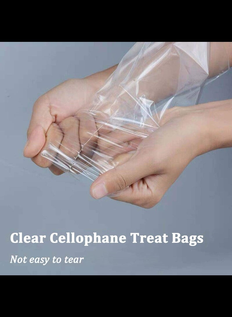 Cellophane Treat Bags, Clear Cellophane Bags 200 Pcs OPP Plastic Treat Bags with 200 Twist Ties for Gift Wrapping,Packaging Candies,Dessert,Bakery, Cookies, Chocolate,Party Favor 15x30 Cm - Image 3