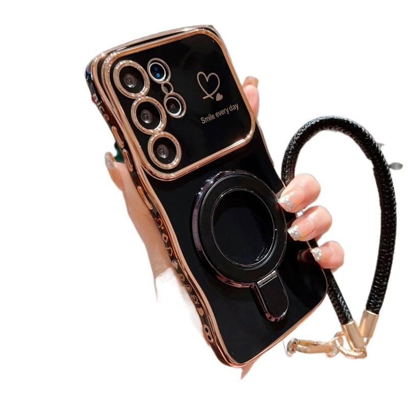 غطاء واقي | حامل قائم | لـ Samsung Galaxy S22 | أسود TPU - Image 1
