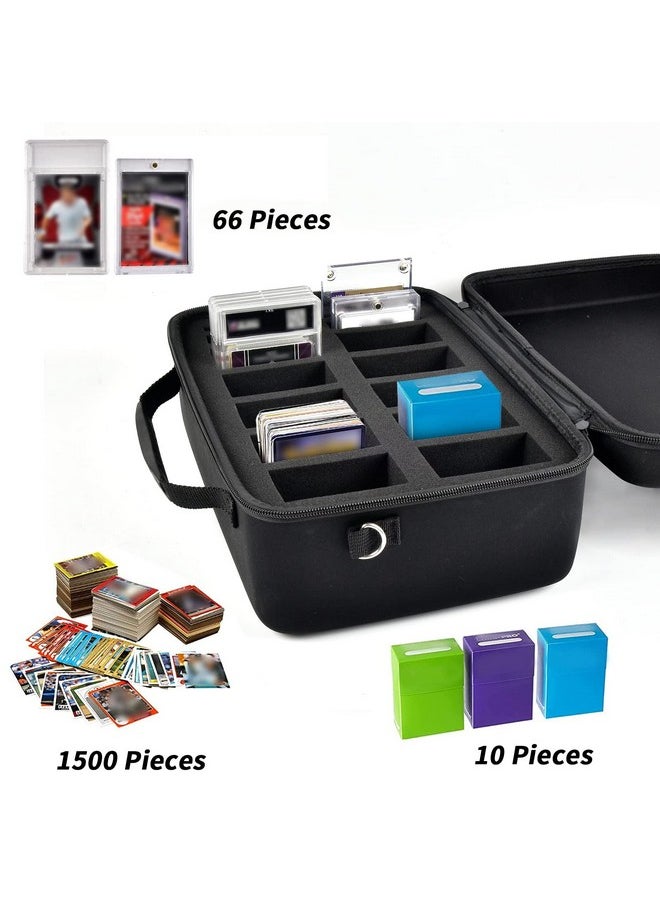 Boobowl Graded Card Storage Box Compatible With 66+ Bgs Psa Fgs Graded Sports Trading Cards Slab Card Case Holder Organizer For Baseball/Mtg With 34 Custom Impact Absorbing Foam Slots Black (Bag Only)  - Image 2