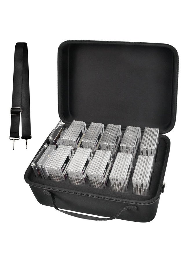 Boobowl Graded Card Storage Box Compatible With 66+ Bgs Psa Fgs Graded Sports Trading Cards Slab Card Case Holder Organizer For Baseball/Mtg With 34 Custom Impact Absorbing Foam Slots Black (Bag Only)  - Image 1