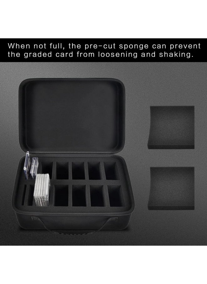 Boobowl Graded Card Storage Box Compatible With 66+ Bgs Psa Fgs Graded Sports Trading Cards Slab Card Case Holder Organizer For Baseball/Mtg With 34 Custom Impact Absorbing Foam Slots Black (Bag Only)  - Image 3