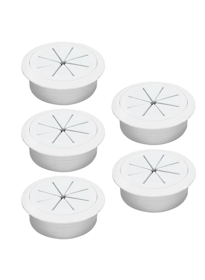 5Pcs White Desk Grommet 2 Inch 50mm Cable Hole Cover ABS Plastic Wire Organizer - Image 1