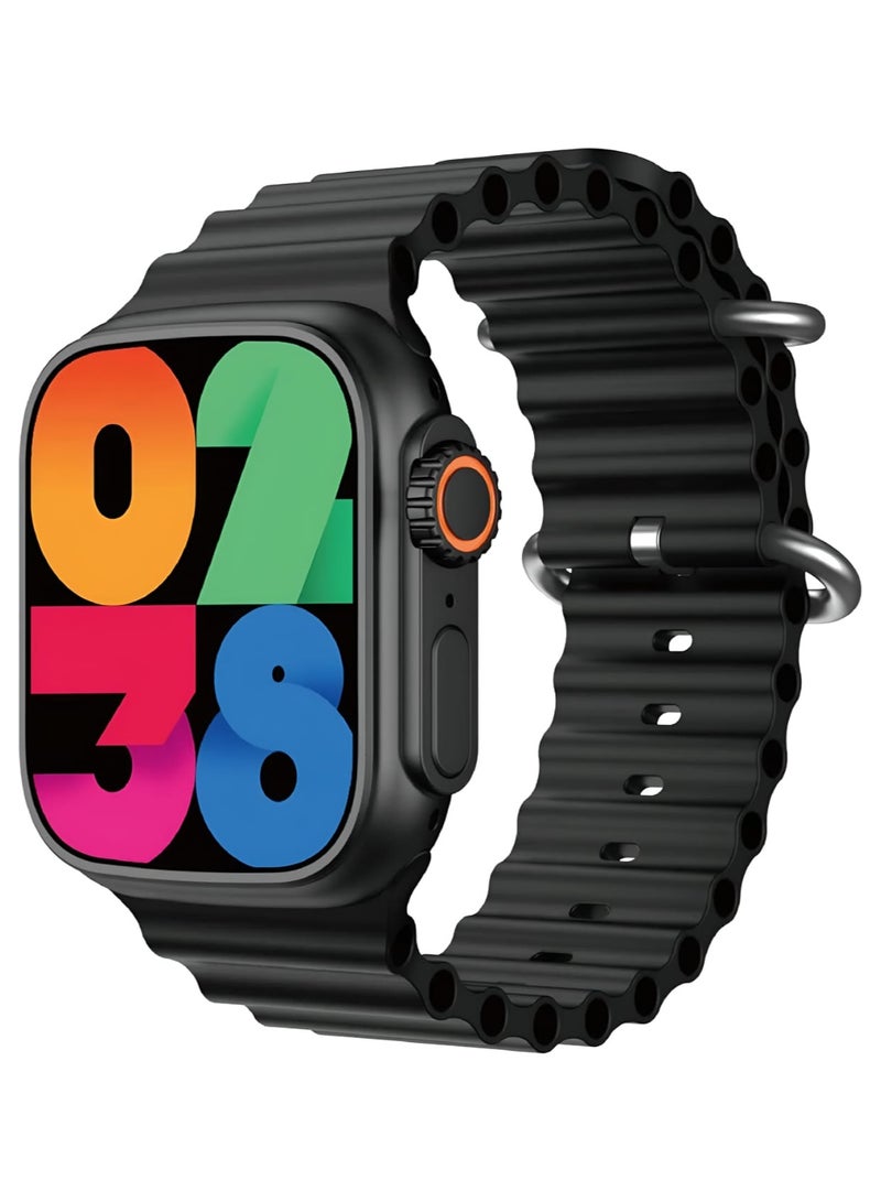 T10 ULTRA 2 Smart Watch BIG INFINITE DISPLAY Wireless Charging 49MM (Black)