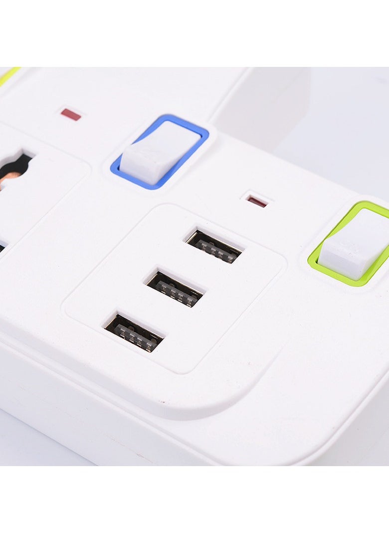 ERENYEA Extension Socket with 3 USB Extender Wall with 3 Outlets and an Electrical Power Extender Outlet Adaptor for Home Office and Kitchen  - Image 2