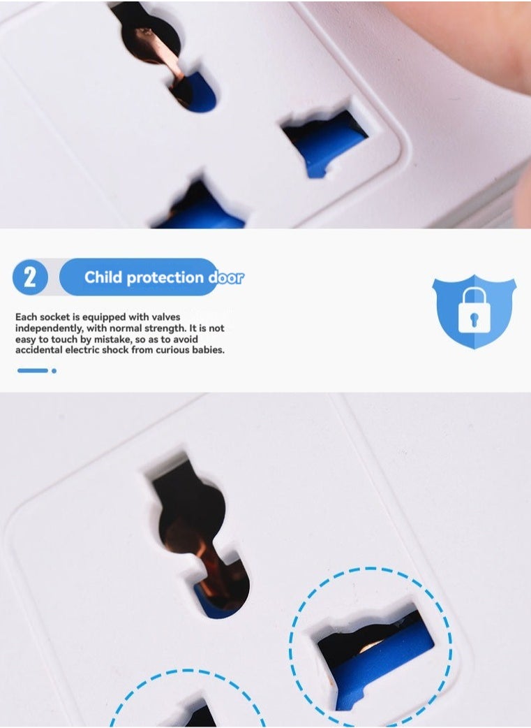 ERENYEA Extension Socket with 3 USB Extender Wall with 3 Outlets and an Electrical Power Extender Outlet Adaptor for Home Office and Kitchen  - Image 4