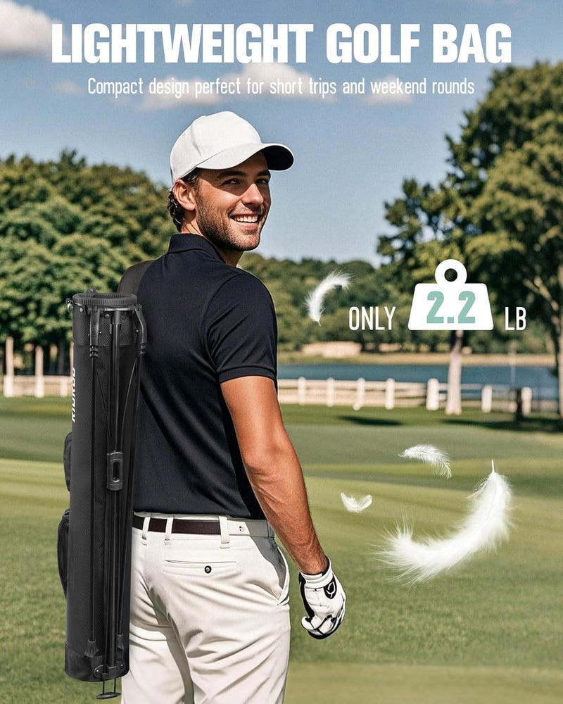 RIOROO Lightweight Golf Stand Bag for Men and Women - Holds Up to 7 Clubs with Cooler Pocket and Multiple Storage Pockets - Image 2