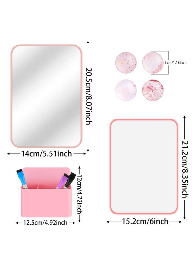 هاوتوكو مجموعة إكسسوارات الخزانة، مستلزمات العودة إلى المدرسة، 10 قطع من لوازم تنظيم الخزانة للأعمال المدرسية، تتضمن سبورة بيضاء ومرآة وحامل أقلام تحديد مغناطيسية قابلة للمسح الجاف والمزيد، باللون الوردي - Image 3