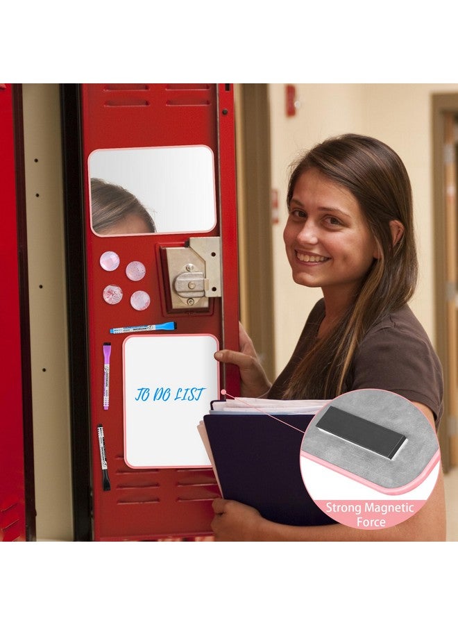 هاوتوكو مجموعة إكسسوارات الخزانة، مستلزمات العودة إلى المدرسة، 10 قطع من لوازم تنظيم الخزانة للأعمال المدرسية، تتضمن سبورة بيضاء ومرآة وحامل أقلام تحديد مغناطيسية قابلة للمسح الجاف والمزيد، باللون الوردي - Image 4