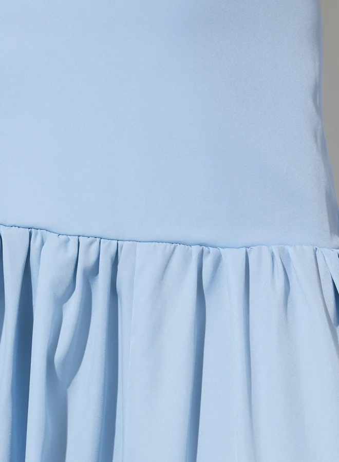 Styli  Blue Solid A-Line Maxi Skirt for Women | Best Price UAE