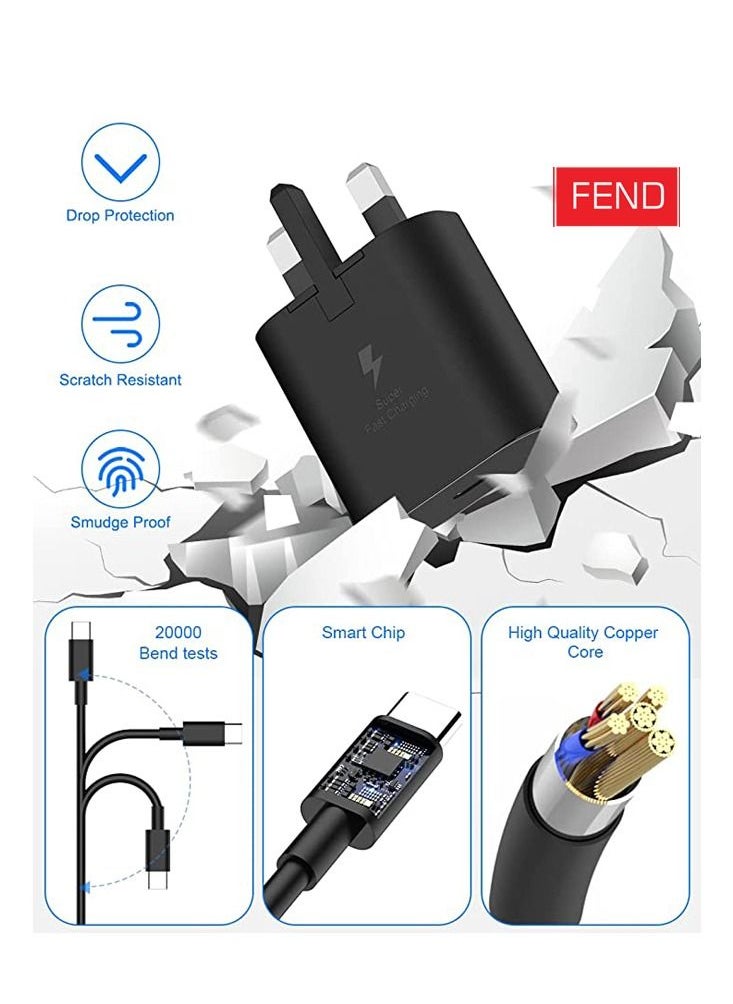 FEND Super Fast Charging 25W PD Adapter with Type-C to C Cable Charger with Detachable Cable for Android mobiles and Tablets  - Image 3