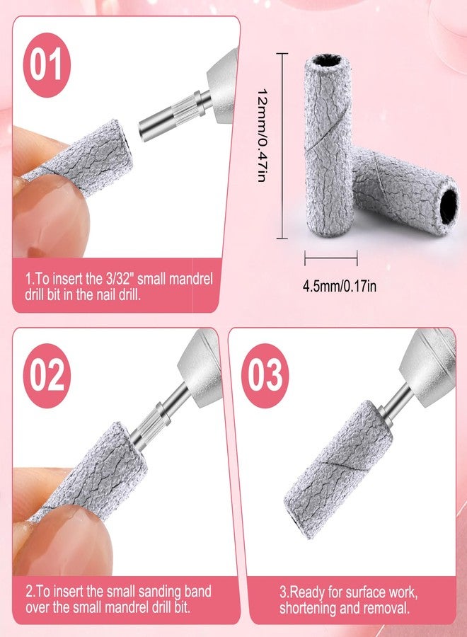 Cellentool 200 Pcs Nail Drill Bits Small Sanding Bands with 3.1mm Mandrel Bit, Mini Sanding Bands Nail File for Acrylic Gel Manicures and Pedicure (Zebra, 180 Grit) - Image 5