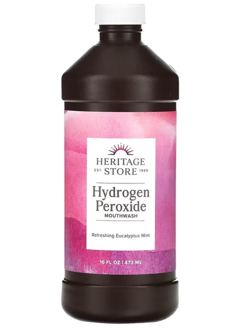 هيرتدج ستور غسول الفم بيروكسيد الهيدروجين ، نعناع الأوكالبتوس المنعش 16 أونصة سائلة 473 مل