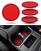 DECURCAR Coaster for Car Cup Holder 4 Pack Silicone Auto Car Drink Coasters Mat Universal NonSlip Inserts Car Interior Accessories Red - Image 2