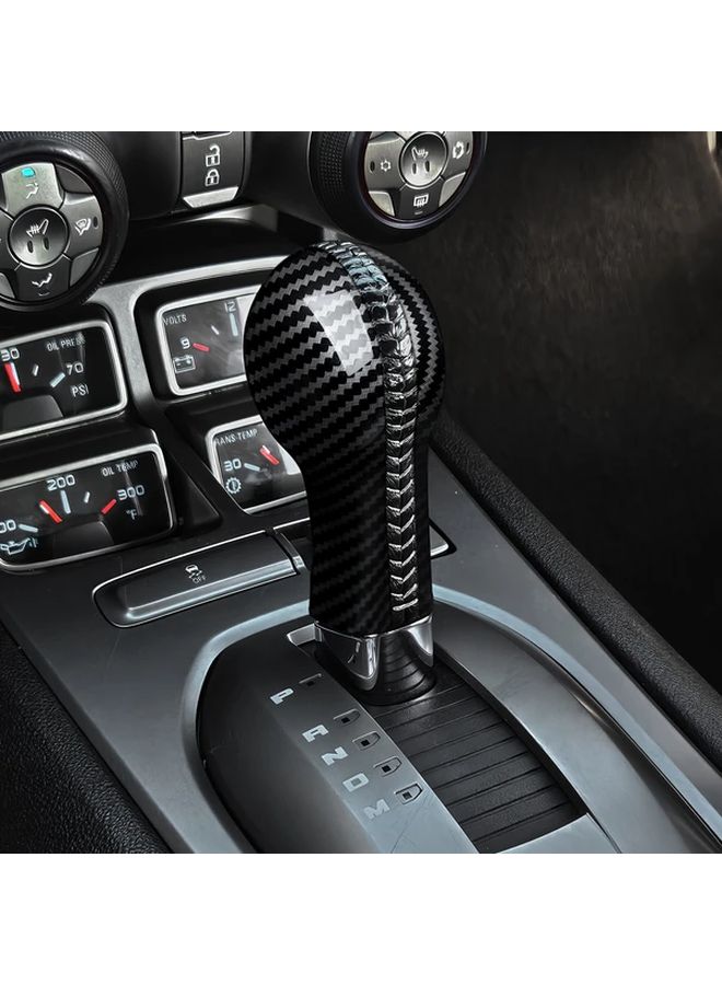 Gear Shift Knob Panel Sticker Decal ABS Carbon Fiber Interior Trim Cover For Camaro 2010-2015 Black Left Hand Drive - Image 3