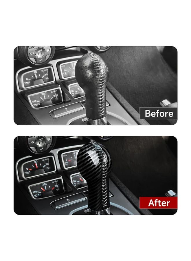 Gear Shift Knob Panel Sticker Decal ABS Carbon Fiber Interior Trim Cover For Camaro 2010-2015 Black Left Hand Drive - Image 5