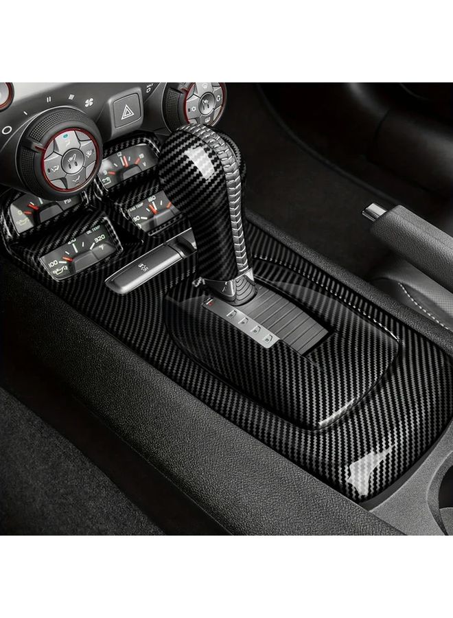 Gear Shift Knob Panel Sticker Decal ABS Carbon Fiber Interior Trim Cover For Camaro 2010-2015 Black Left Hand Drive - Image 4