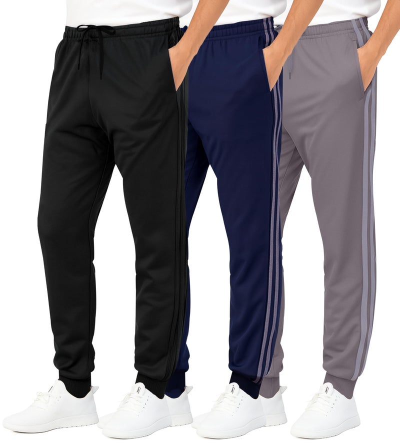 REALESSENTIALS Real Essentials 3 Pack: Boys Joggers with Pockets – Boys Sweatpants Athletic Jogger Pants for Kids,Set 1,L (14/16) - Image 1