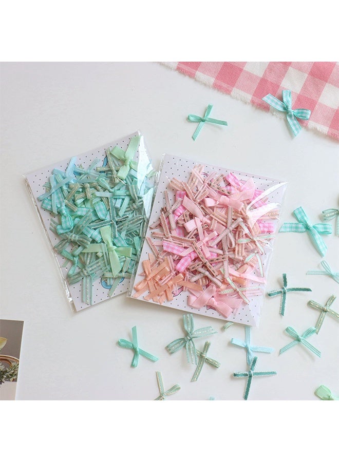 50 قطعة من أعواد الشريط الصغيرة على شكل عقدة من الساتان وزهور من الشريط الساتاني وأقواس صغيرة من الساتان للحرف اليدوية وأقواس لتغليف الهدايا وأقواس حمراء للحلويات والأعمال اليدوية وديكور حفلات الزفاف والاحتفالات وعلب الهدايا (أخضر) - Image 3