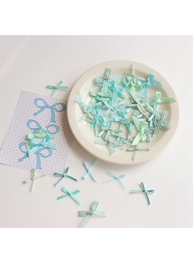 50 قطعة من أعواد الشريط الصغيرة على شكل عقدة من الساتان وزهور من الشريط الساتاني وأقواس صغيرة من الساتان للحرف اليدوية وأقواس لتغليف الهدايا وأقواس حمراء للحلويات والأعمال اليدوية وديكور حفلات الزفاف والاحتفالات وعلب الهدايا (أخضر) - Image 4