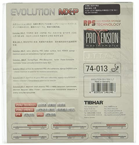 Tibhar Evolution MX-P Table Tennis Rubber (Black, 1.7-1.8) - Image 2