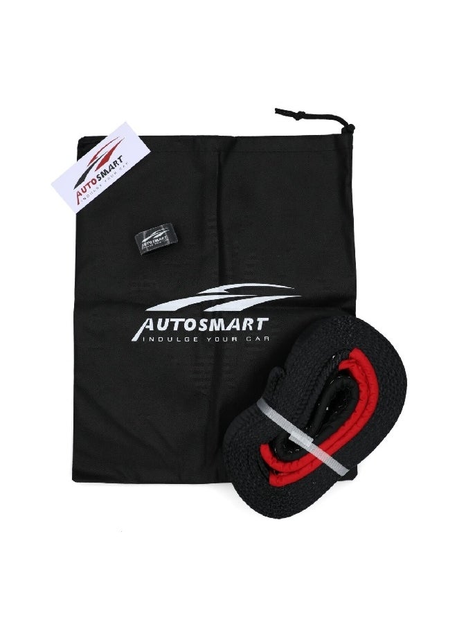 AUTOSMART - Heavy-Duty Material Tow Strap Black And Red 3Inch X 20Ft Tow-001 - Image 1