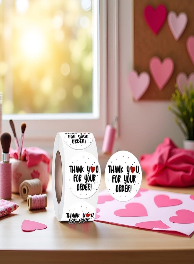Pxiryanlow 500pcs/roll Thank You Stickers with Heart Design,0.98inches Round Thank You for Your Order Heart Sticker Handmade Seal Labels Scrapbooking Decoration Stickers for Packaging,Labels,Indexes and Stamps - Image 5