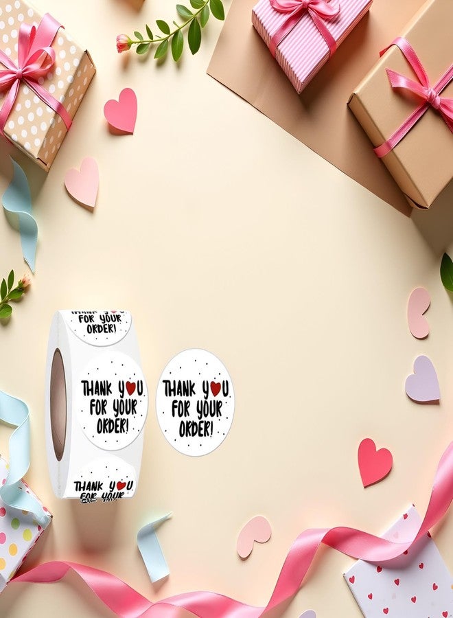 Pxiryanlow 500pcs/roll Thank You Stickers with Heart Design,0.98inches Round Thank You for Your Order Heart Sticker Handmade Seal Labels Scrapbooking Decoration Stickers for Packaging,Labels,Indexes and Stamps - Image 3