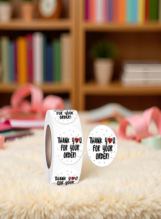 Pxiryanlow 500pcs/roll Thank You Stickers with Heart Design,0.98inches Round Thank You for Your Order Heart Sticker Handmade Seal Labels Scrapbooking Decoration Stickers for Packaging,Labels,Indexes and Stamps - Image 4