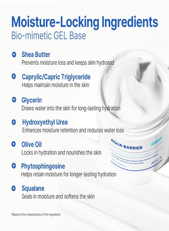 AVCA Aqua Barrier Low Molecular Hyaluronic Acid Ultra Hydrating Facial Cream 6.76 oz - Image 4