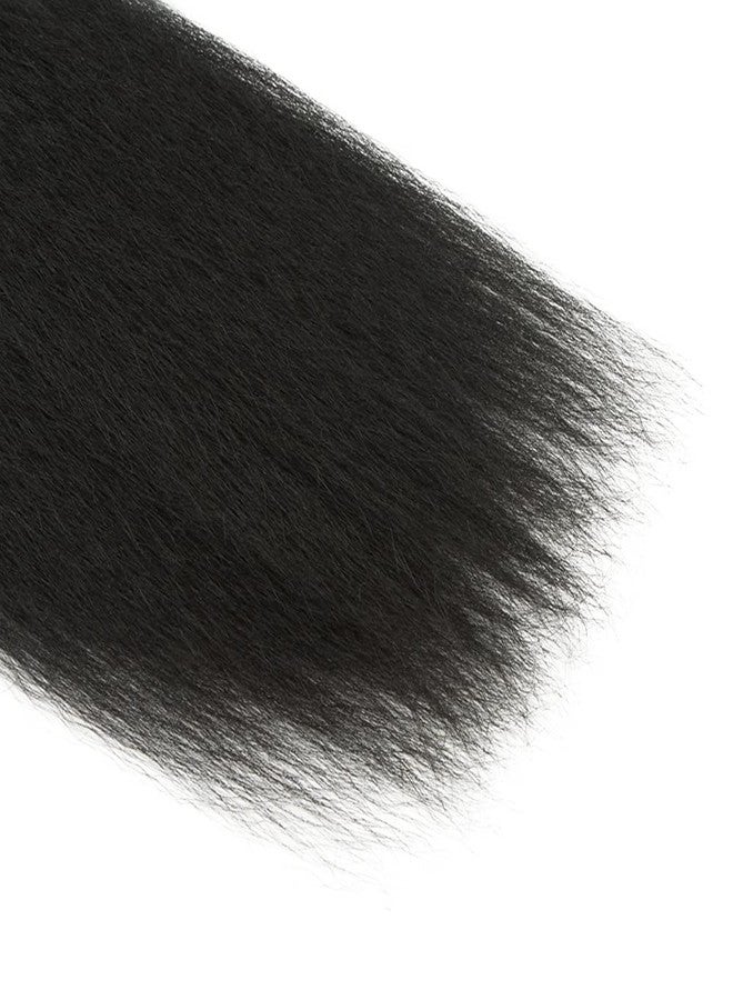 حزم شعر بشري طبيعي اللون رقم 1B، وصلات شعر ياكي مستقيمة، أطوال 12، 14، 16 بوصة، شعر برازيلي بكر غير معالج، 3 حزم، 50 غرام لكل حزمة، عروض وصلات شعر سريعة التركيب - Image 5