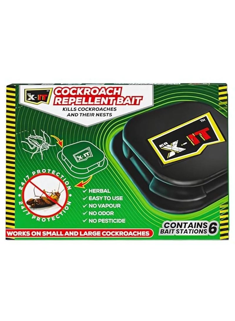 Mr. X-IT Cockroach Repellent Bait, 6 Bait Stations - Image 1