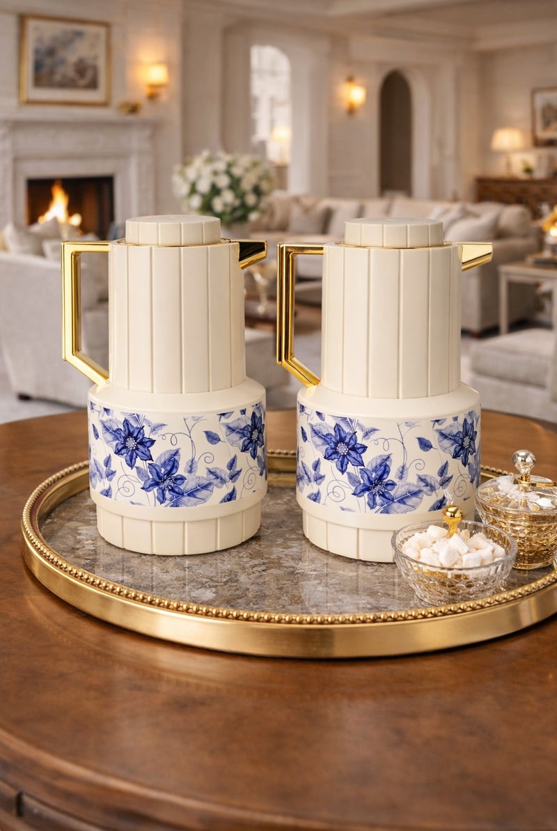 رادین مجموعة ترمس حراري مميزة للشاي والقهوة مكونة من قطعتين | مبطنة بالزجاج من الداخل | احتفاظ طويل بالحرارة | مثالية لشهر رمضان والاستخدام اليومي - Image 1