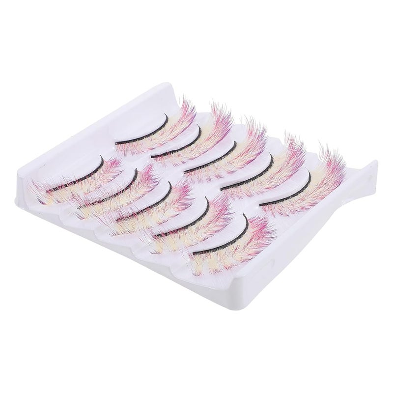 5 Pairs 3d Colored Gradient False Eyelashes Lightweight Makeup Fake Lashes for Cosplay Party Use - Image 1