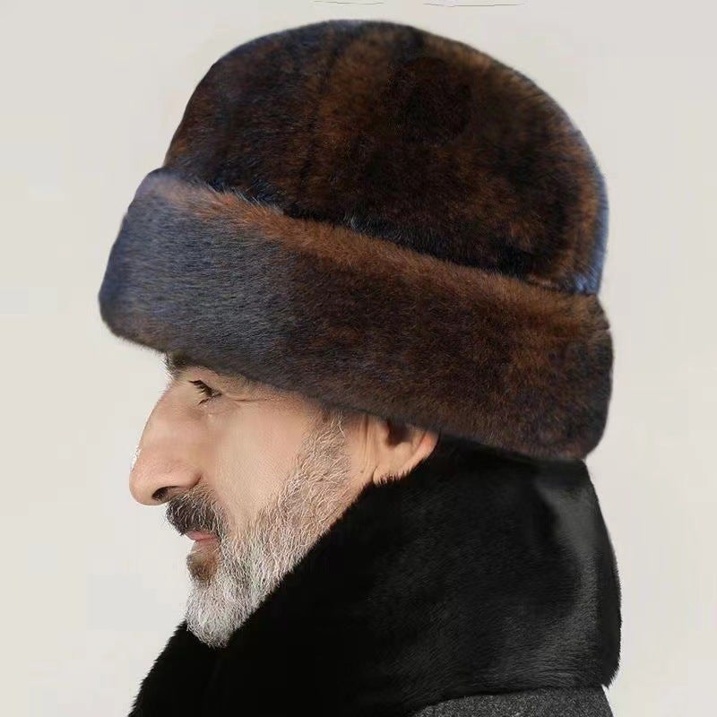 23 New Winter Hat Men'S Winter Middle-Aged And Elderly Cotton Hat Warm Ear Protection Fur Cold-Proof Thickened Northeast Outdoor Men - Image 2
