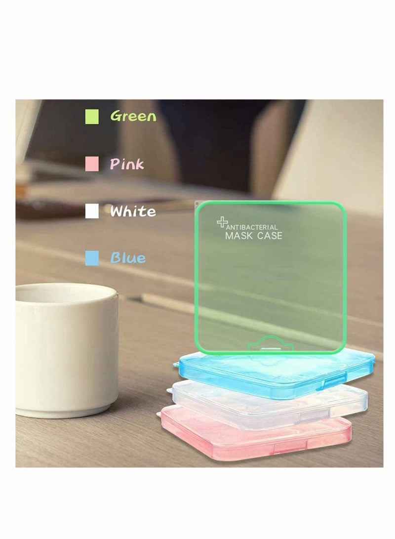 Mask Storage Bag Case, for Face Case Portable Clear Box Holder Cover Container Pollution Prevention 4 piece(Not Including Mask) - Image 2