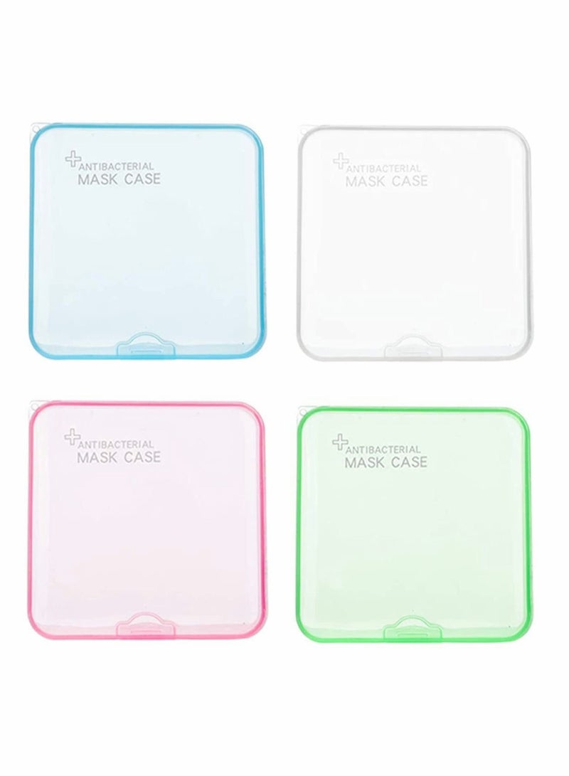 Mask Storage Bag Case, for Face Case Portable Clear Box Holder Cover Container Pollution Prevention 4 piece(Not Including Mask) - Image 1