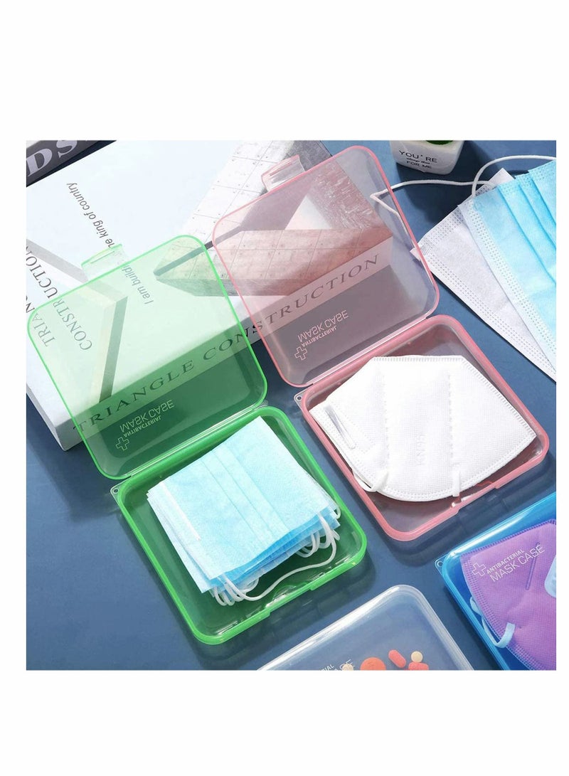 Mask Storage Bag Case, for Face Case Portable Clear Box Holder Cover Container Pollution Prevention 4 piece(Not Including Mask) - Image 3