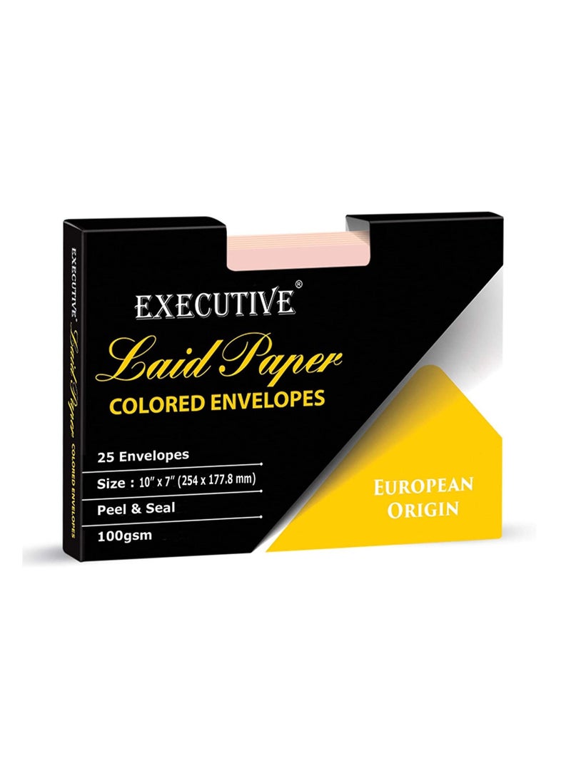 FIS FIS Executive Laid Paper Envelopes Peel & Seal, Pack of 25 Pieces, Pink Color, 10 x 7 inch Size, 100 GSM - FSEE1033PPIB25 - Image 2