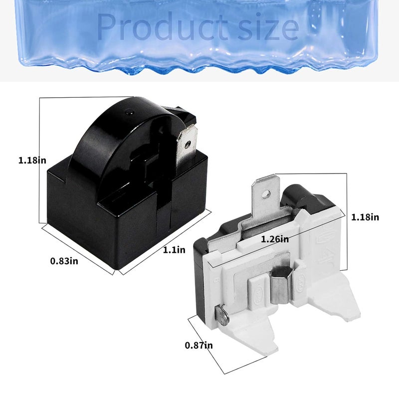 Wehhbtye 4 PCS 1 Pin Refrigerator Starter Relay QP2-4.7/4r7 and 6750C-0005P Overload Protector - Compatible With LG Compressor and Freezers - Image 2
