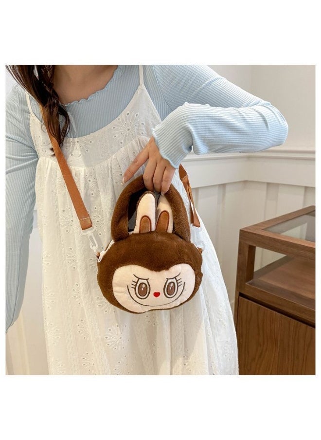 LABUBU New Brown LABUBU Doll Crossbody Bag Handbag Plush Bag Children's Decorative Bag  - Image 4