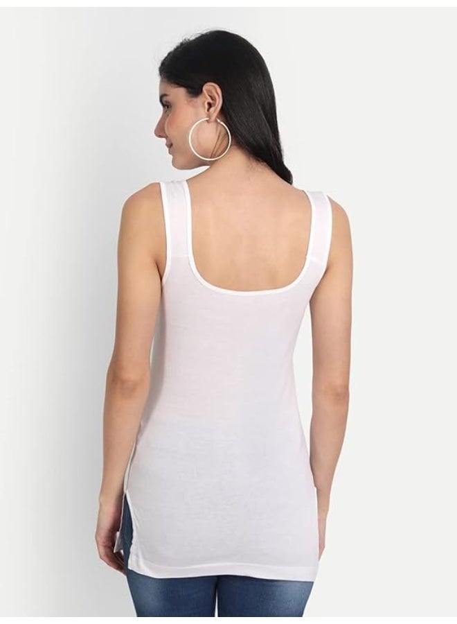 Aimly Women's Sleeveless Cotton Camisole Slip Spaghetti Combo Pack of 3, Contains 2 White and 1 Beige Color - Image 5