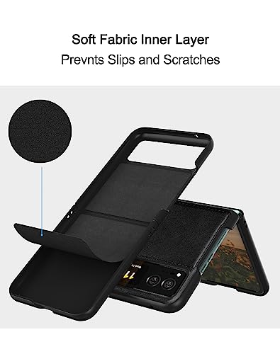 Foluu Leather Case for Motorola Razr 2023, Ultra Thin Slim Durable Protective Phone Case Cover - Black - Image 5