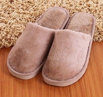 Winter Couple Plush Warm Home Slippers Cotton EVA purple female  - Image 2