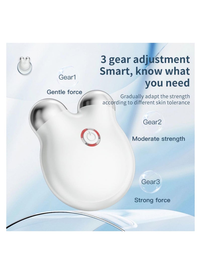 إسكدنيا MiShoeurrent Facial Device Roller, Mini Face Massager, Facial Lifting Massager, Face Lift Device Neck Wrinkle, Beauty Device, Skin Care Product For Skin Tightening Rejuvenation Antiaging, White - Image 5