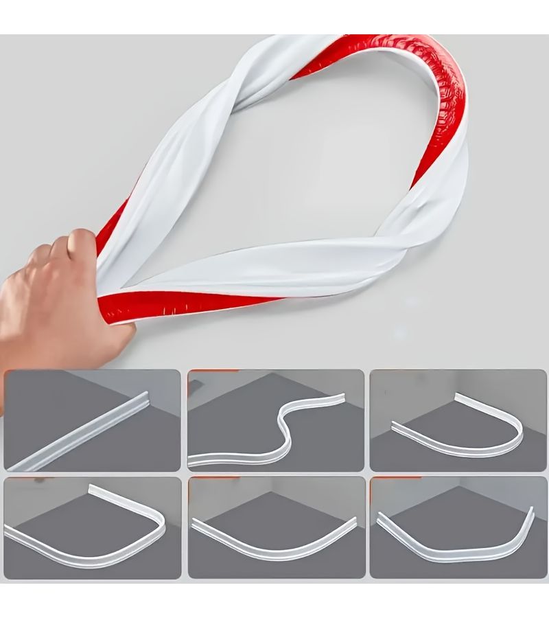 11811 Inch Foldable Bathroom Water Barrier Grey 3937 Inch Easy Install Floor Strip - Image 4