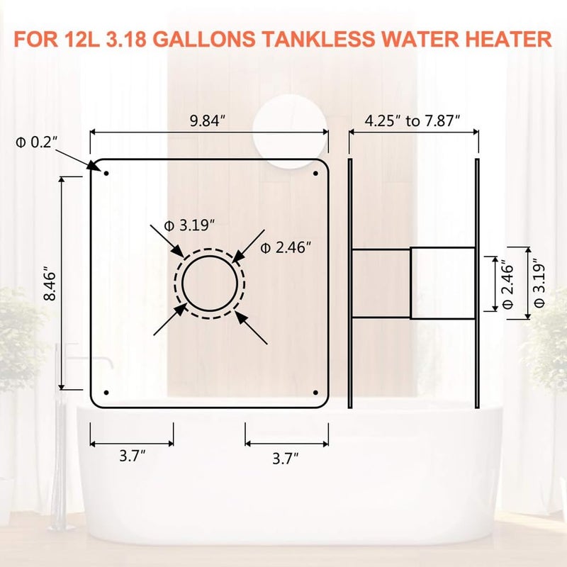 304 stainless steel double wall sleeve Adjustable stainless steel wall thimble for indoor gas water heaters - Image 3