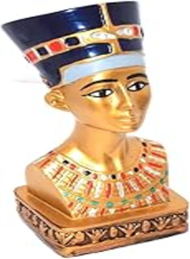 immatgar pharaonic Egyptian Nefertiti Head Statue Egyptian souvenirs gifts Inspired Gift from Egypt (copper - 4 * 12 * 6 CM) (Multi color, 12 CM)